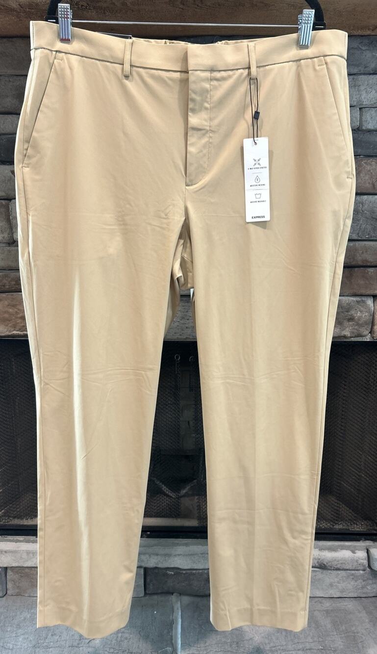 Men’s EXPRESS Everyday Performance Slim Chino Stretch Pants 38x32 NWT *D6